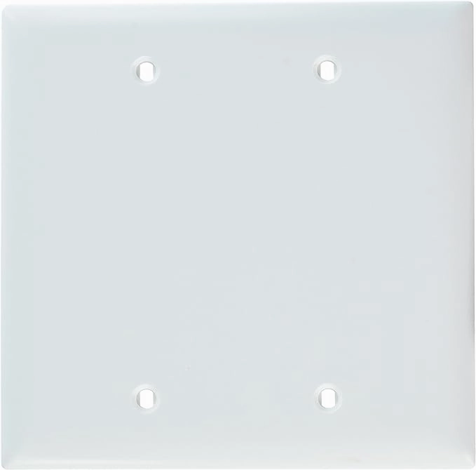 2 Gang Blank Wall Plate. White