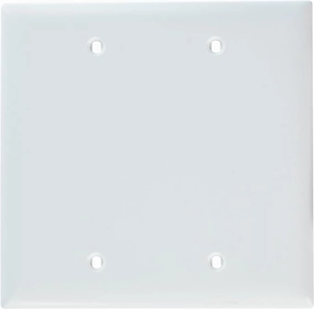 2 Gang Blank Wall Plate. White