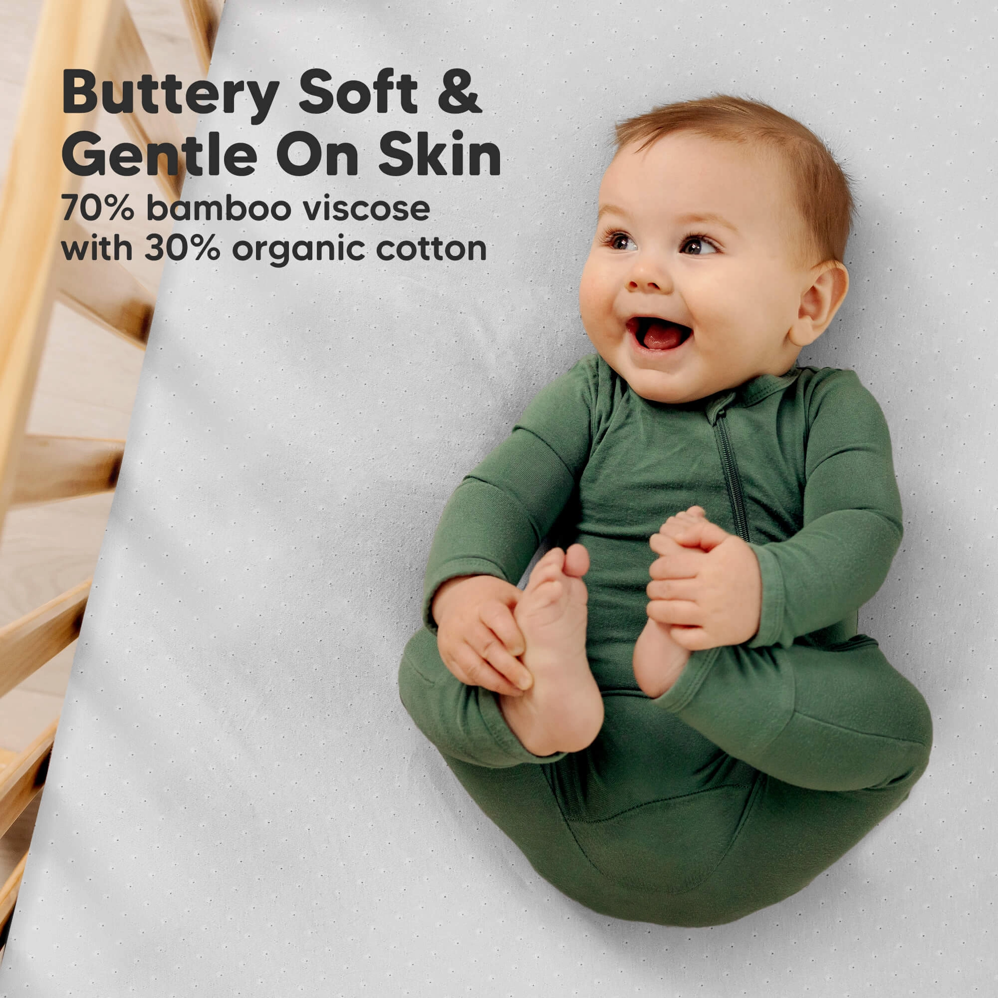 2-Pack Aereo Fitted Crib Sheets (Pearl Gray)