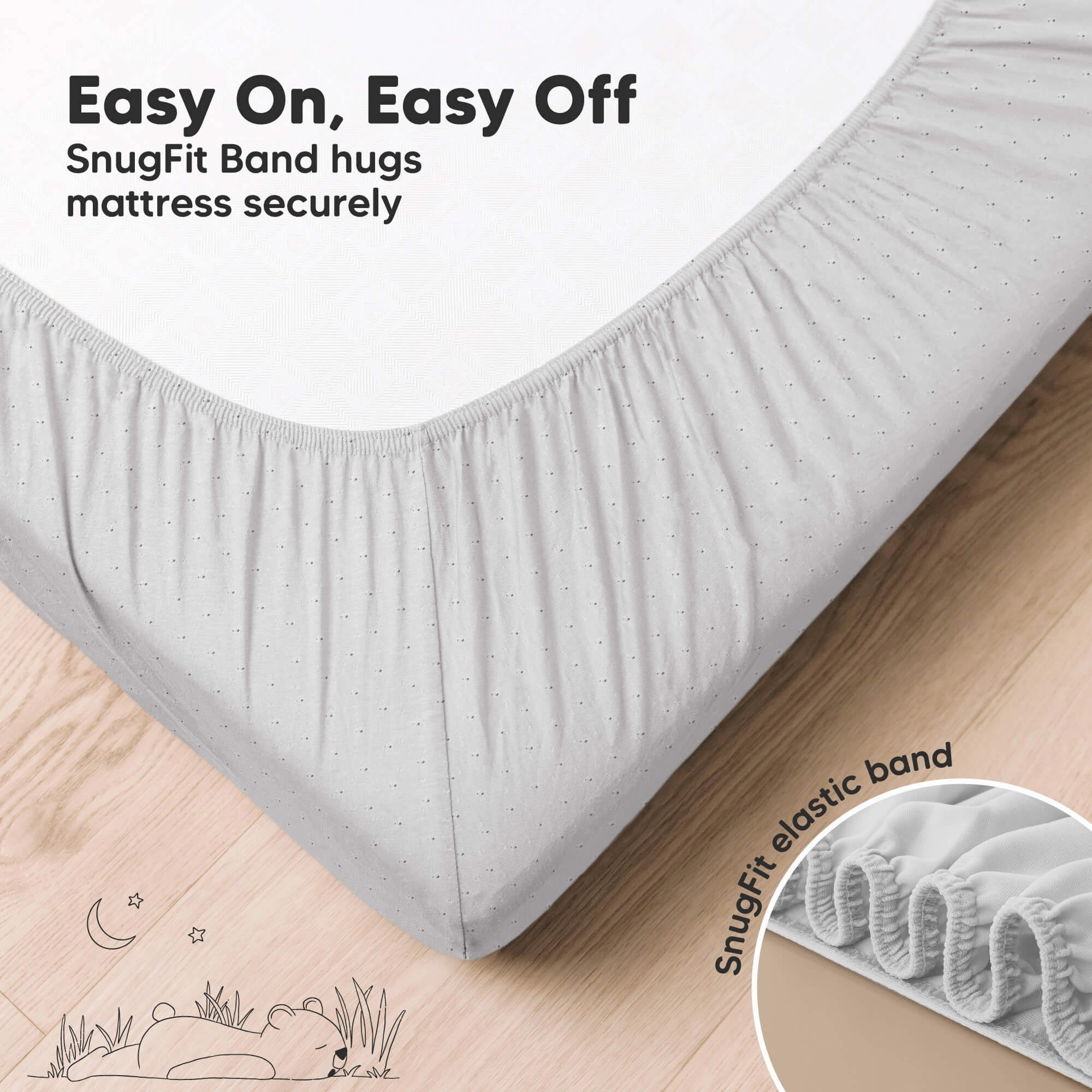 2-Pack Aereo Fitted Crib Sheets (Pearl Gray)