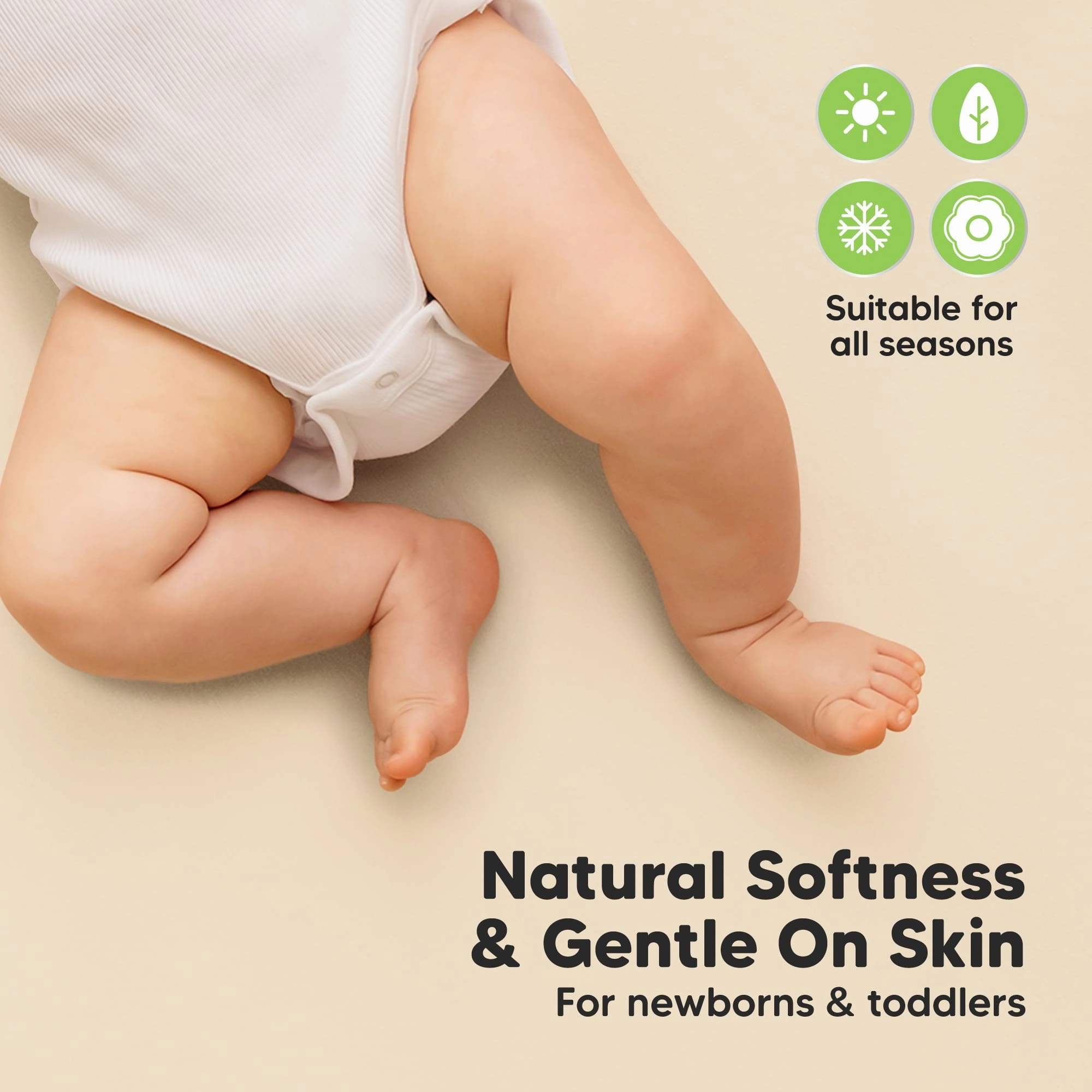 2-Pack Soothe [Protect ] Waterproof Crib Sheets (Macadamia)
