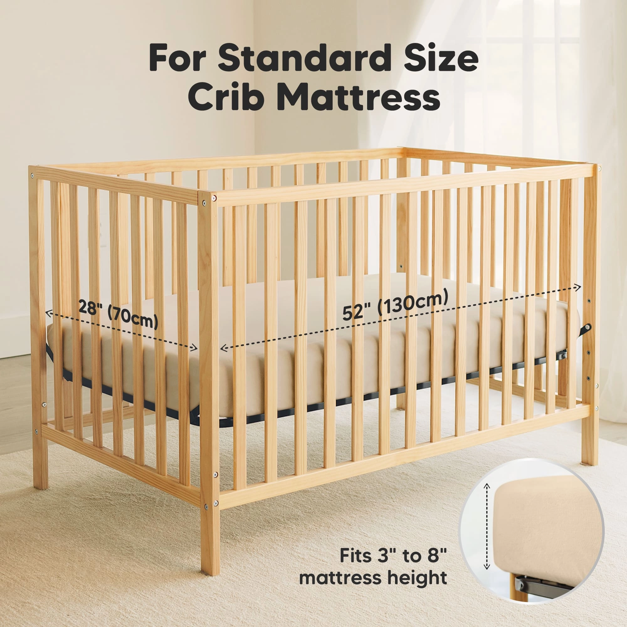 2-Pack Soothe [Protect ] Waterproof Crib Sheets (Macadamia)