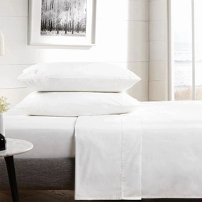 300TC Classic Percale Fitted Sheet SNOW by Sheridan