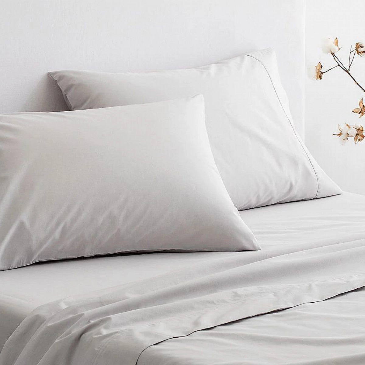 300TC Organic Classic Percale DOVE Sheet Set by Sheridan