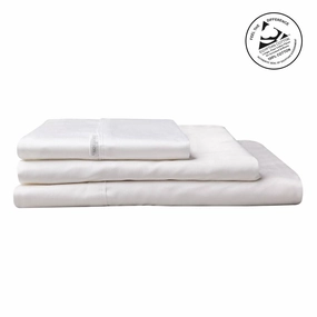 400TC Egyptian Cotton Sateen WHITE Sheet Set by Logan and Mason  Platinum