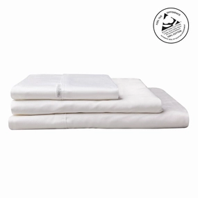 400TC Egyptian Cotton Sateen WHITE Sheet Set by Logan and Mason  Platinum