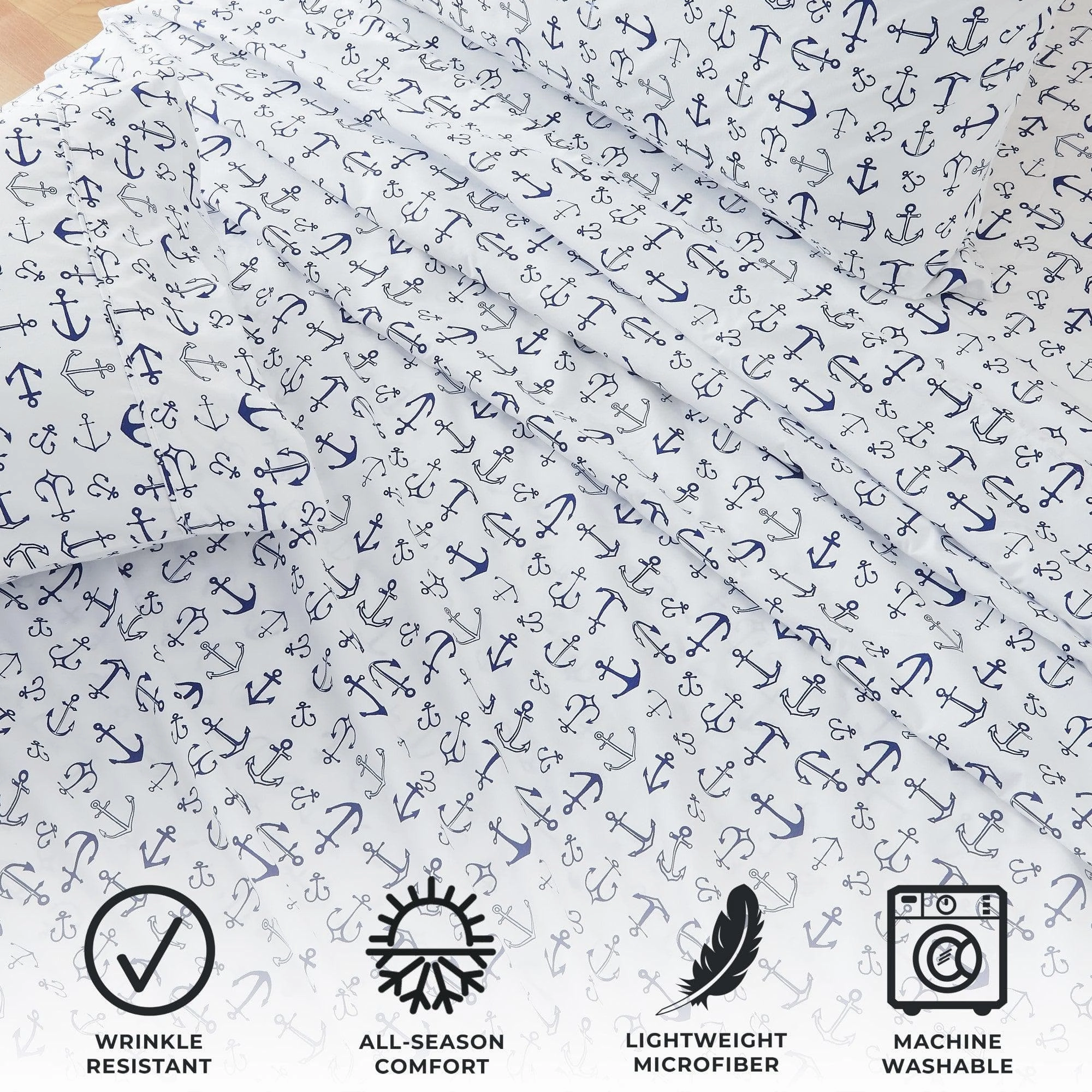 4-Piece Coastal Microfiber Sheet - Newport Collection