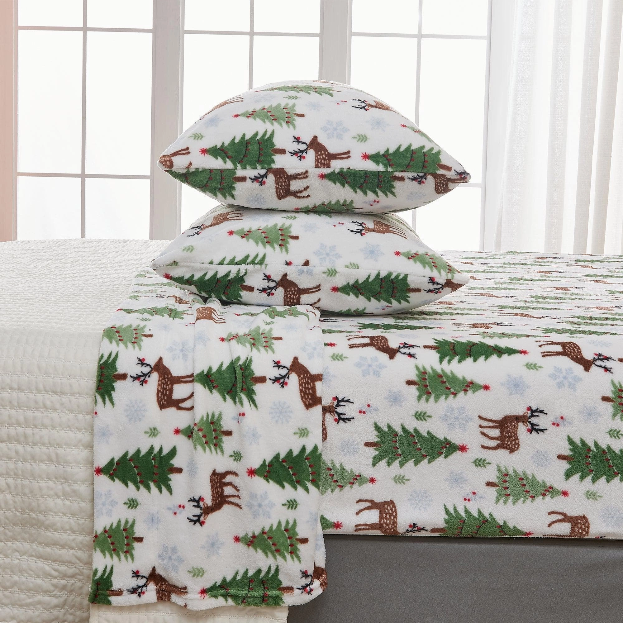 4-Piece Printed Plush Sheet - Velvet Luxe Collection