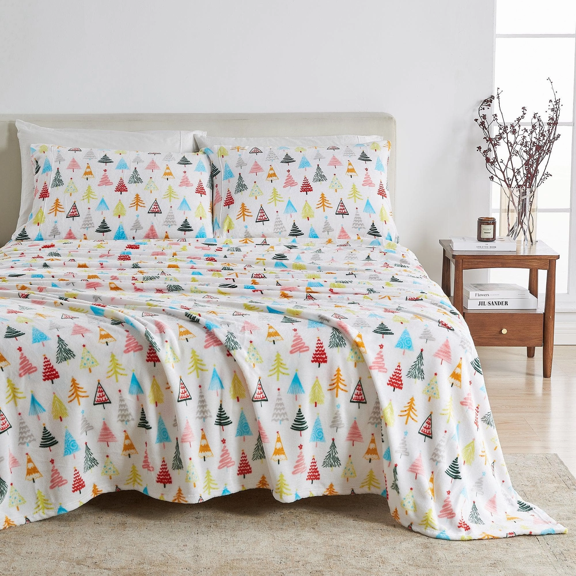 4-Piece Printed Plush Sheet - Velvet Luxe Collection