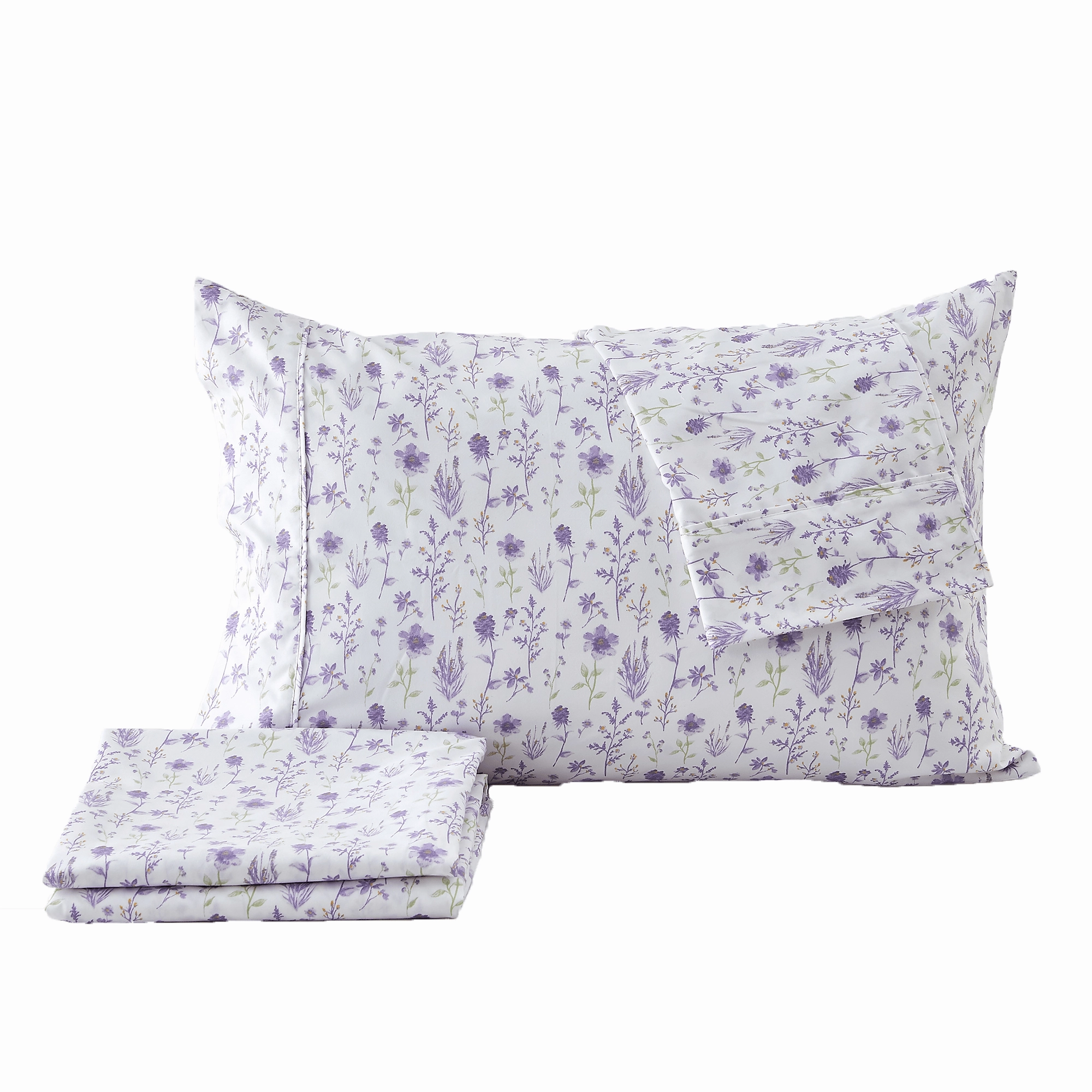 4 Piece Watercolor Floral Microfiber Sheet - Delia Collection