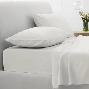 500TC Super Soft Sateen Fitted Sheet SNOW by Sheridan
