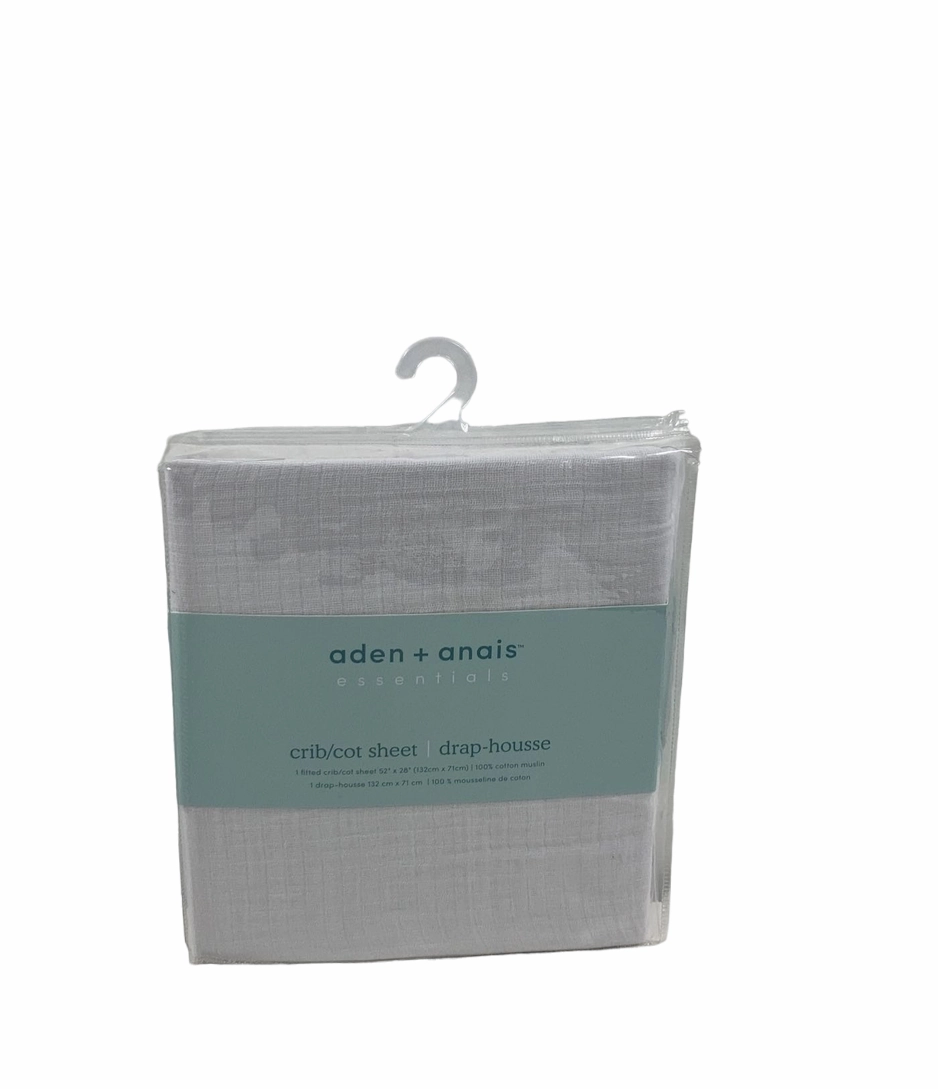 Aden   Anais Muslin Crib Sheet, White