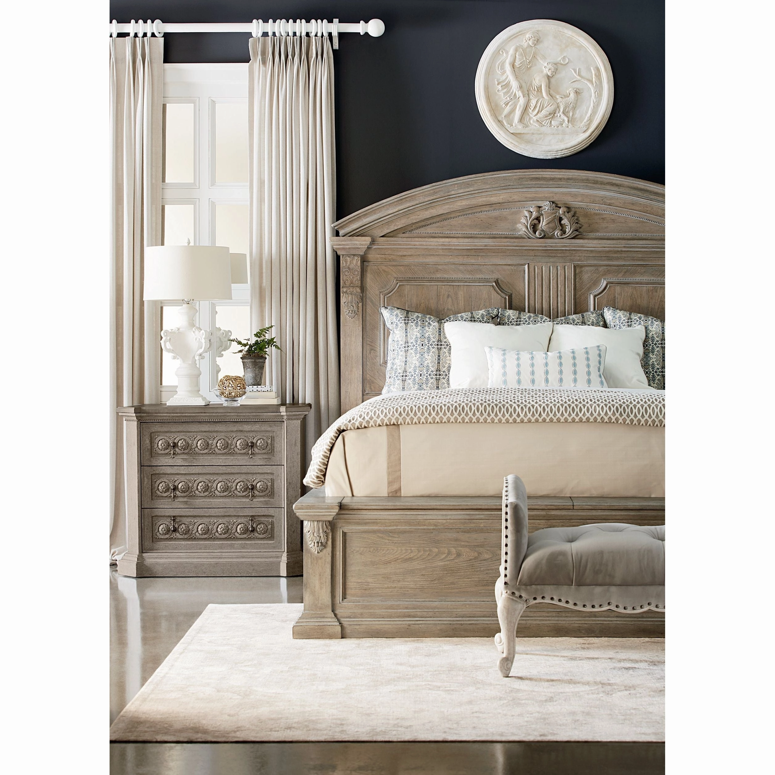 Arch Salvage California King Chambers Panel Bed - Brown, Grey