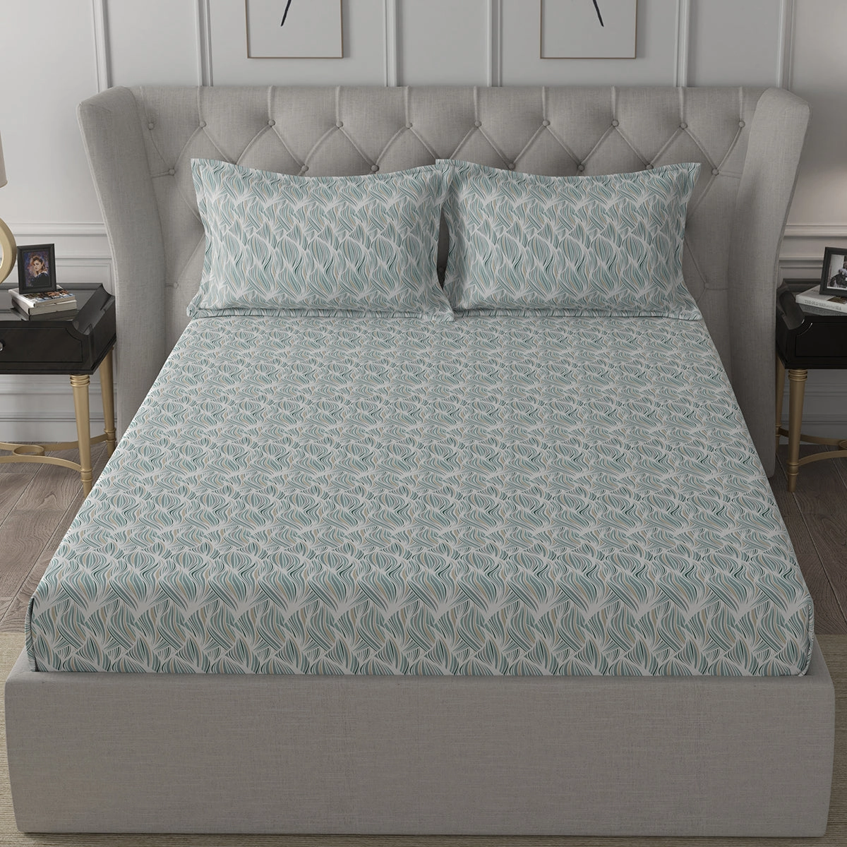 Ardour Vivaan Printed Bed Sheet With Pillow Case