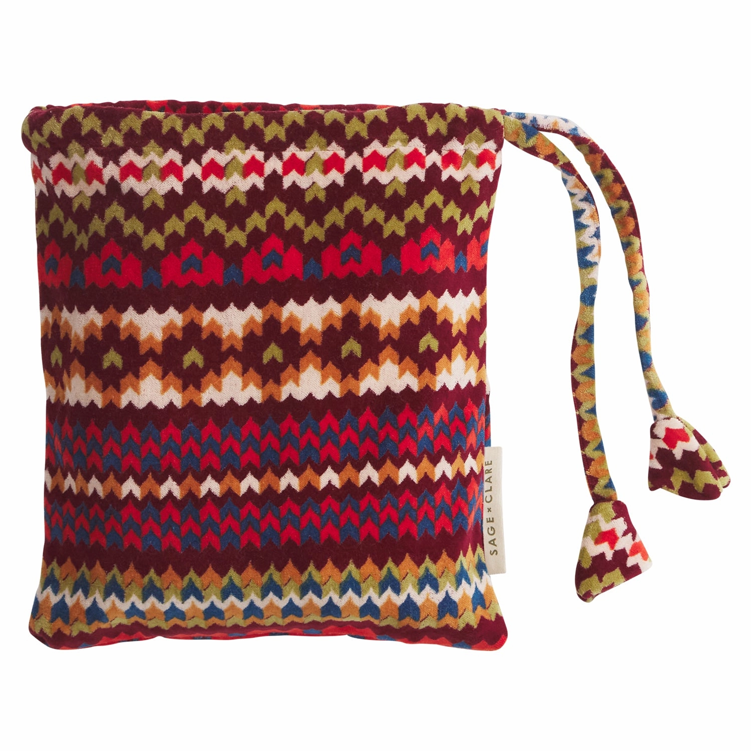 Arlette Velvet Printed Pillowcase - Mahogany