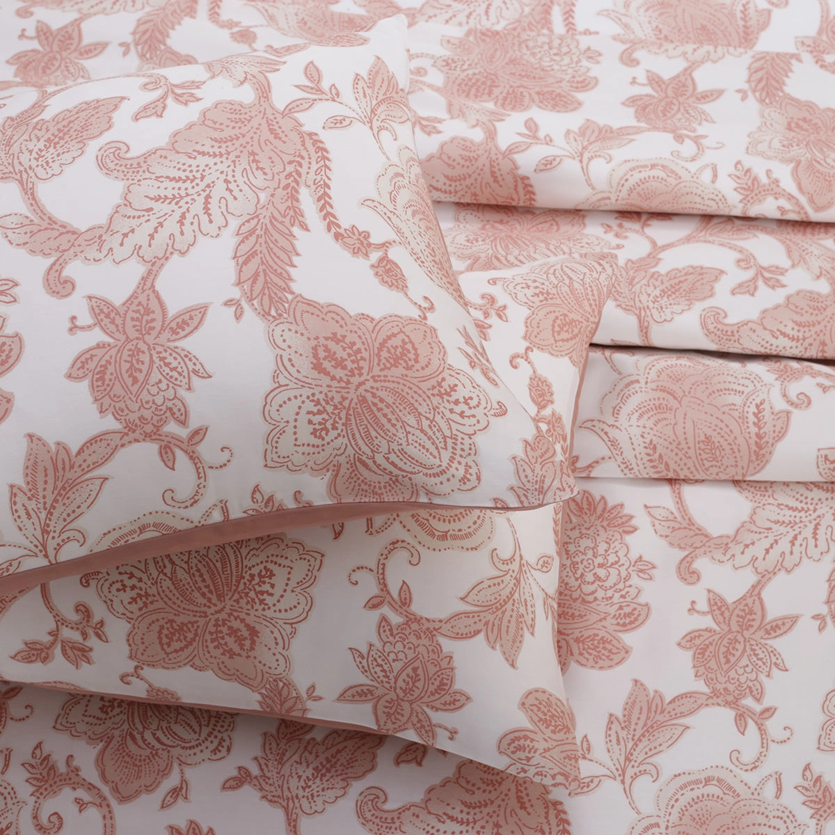 Art Nouveau Mabel Printed 100% Cotton Red Soft Bed Sheet