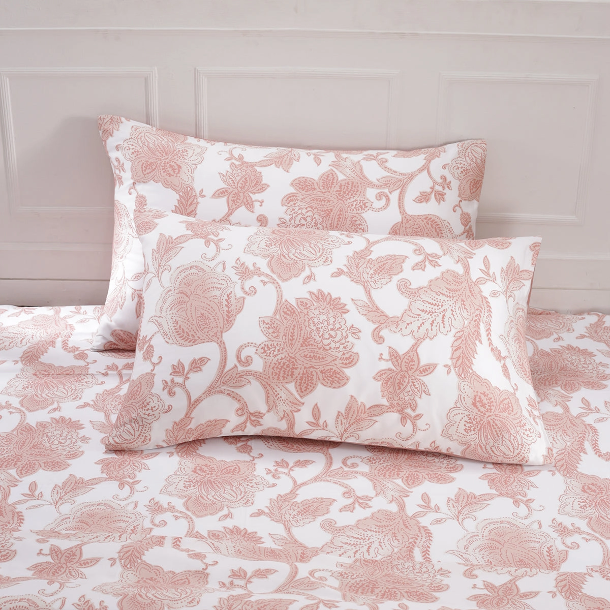 Art Nouveau Mabel Printed 100% Cotton Red Soft Bed Sheet