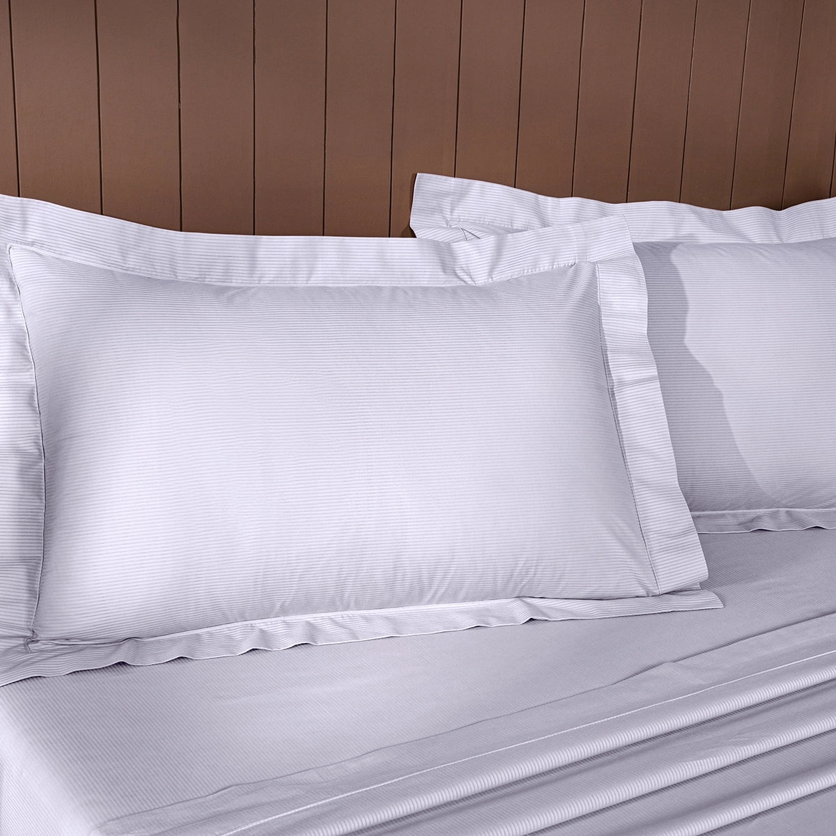 Aurelius Self Jacquard 100% Cotton White Bed Sheet with Pillow Case