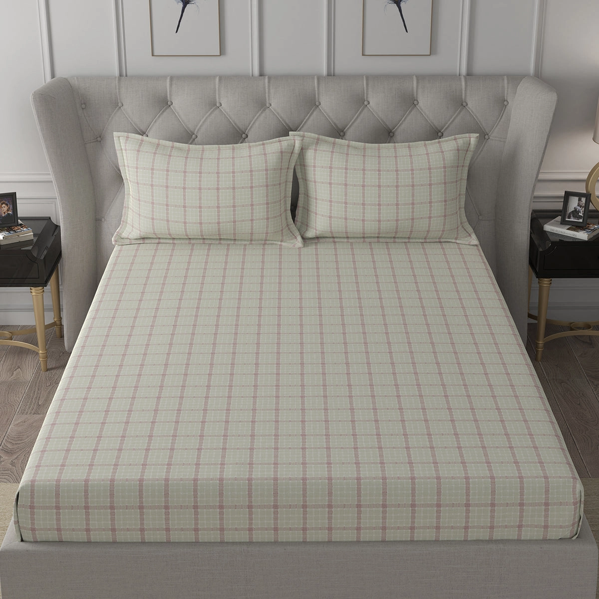 Backyard Patio Adrian Print Red Bed Sheet with Pillow Case