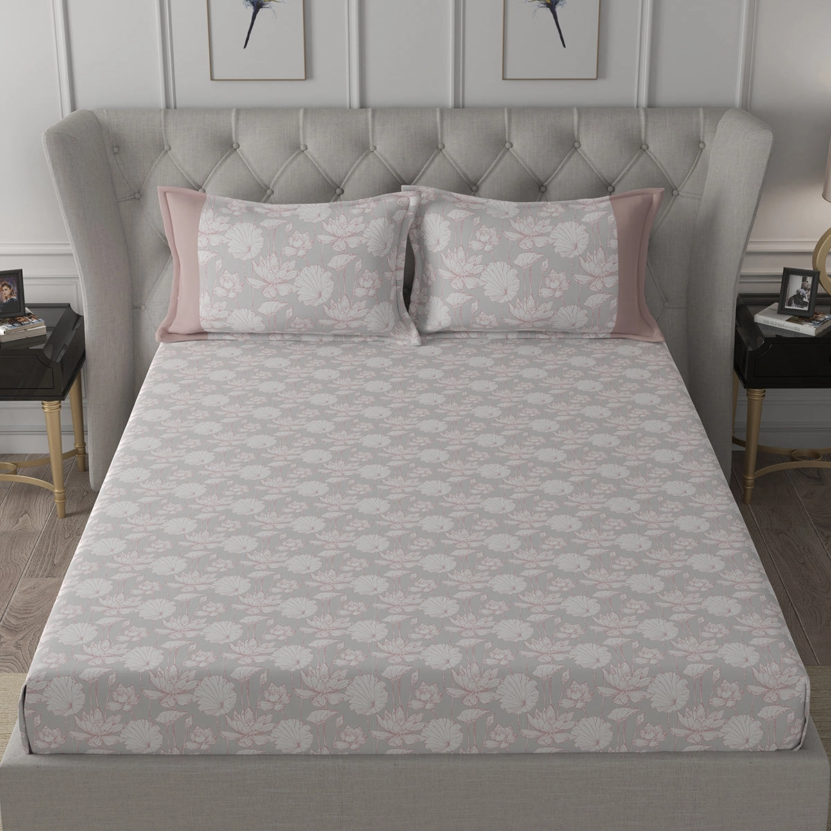Backyard Patio Albrecht Print Red Bed Sheet with Pillow Case