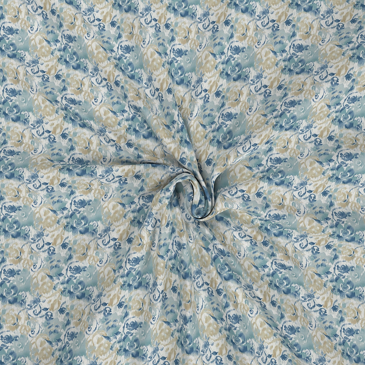Backyard Patio Meridian Printed 100%Cotton Blue Bed Sheet with Pillow Case