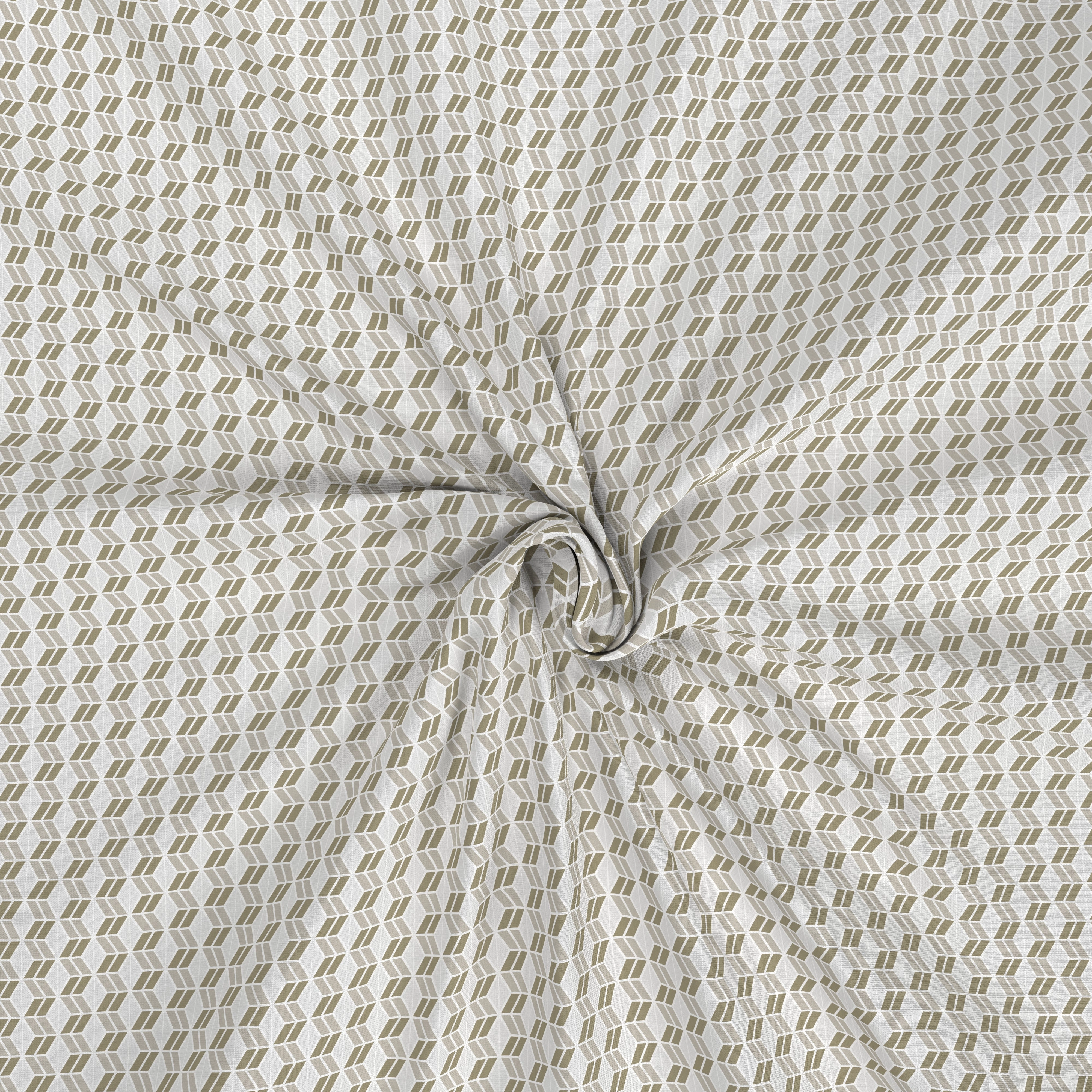 Backyard Patio Morris Printed 100%Cotton Beige Bed Sheet with Pillow Covers