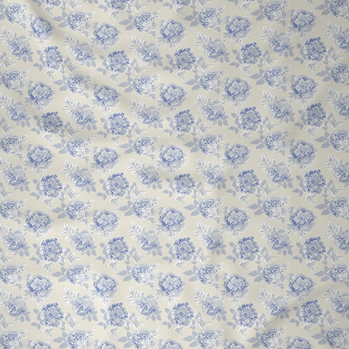 Backyard Patio Silvie Printed 100%Cotton Blue Bed Sheet with Pillow Case