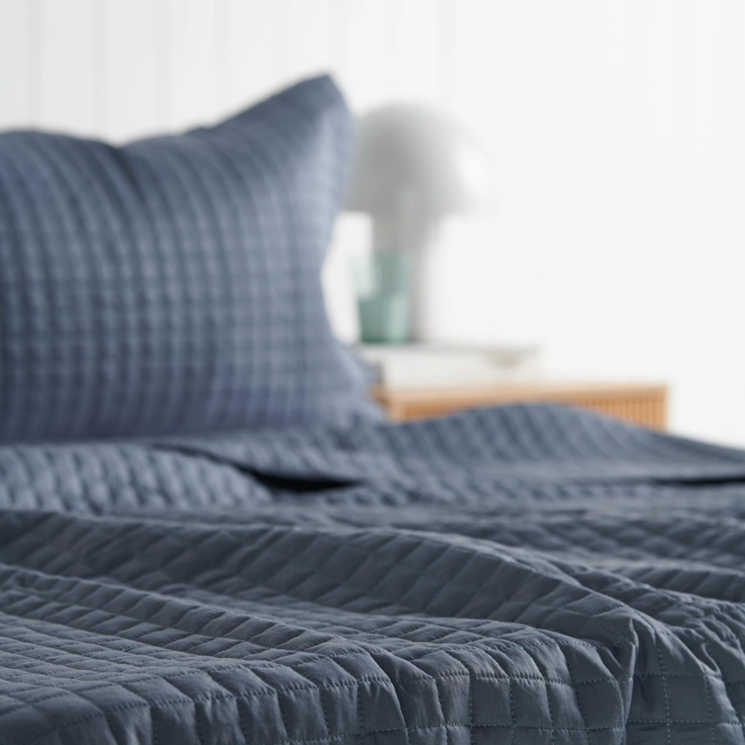 Bamboo Coverlet Set - Blue Mirage - Double/Queen Size