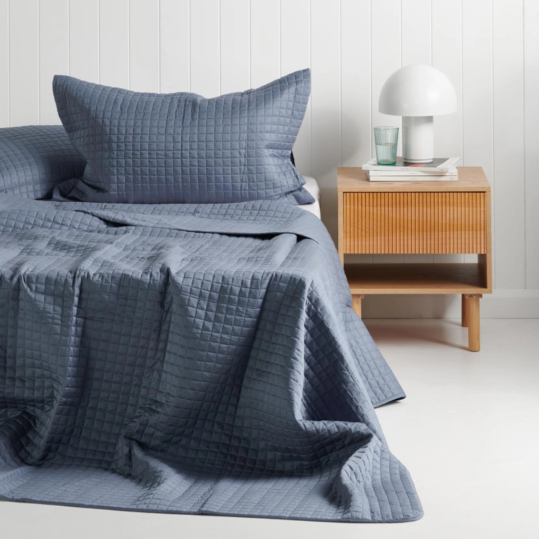 Bamboo Coverlet Set - Blue Mirage - Double/Queen Size