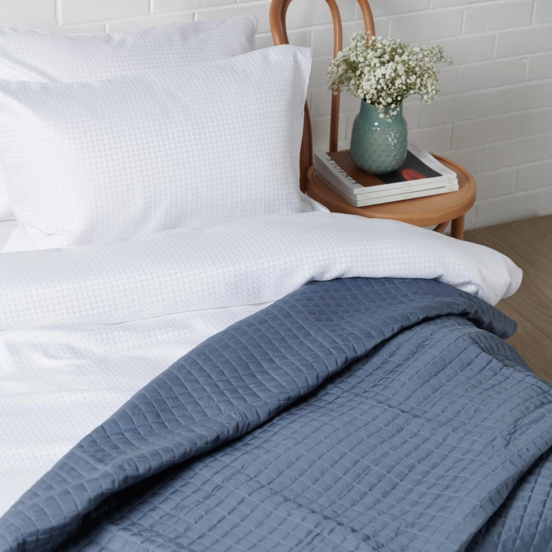 Bamboo Coverlet Set - Blue Mirage - Double/Queen Size