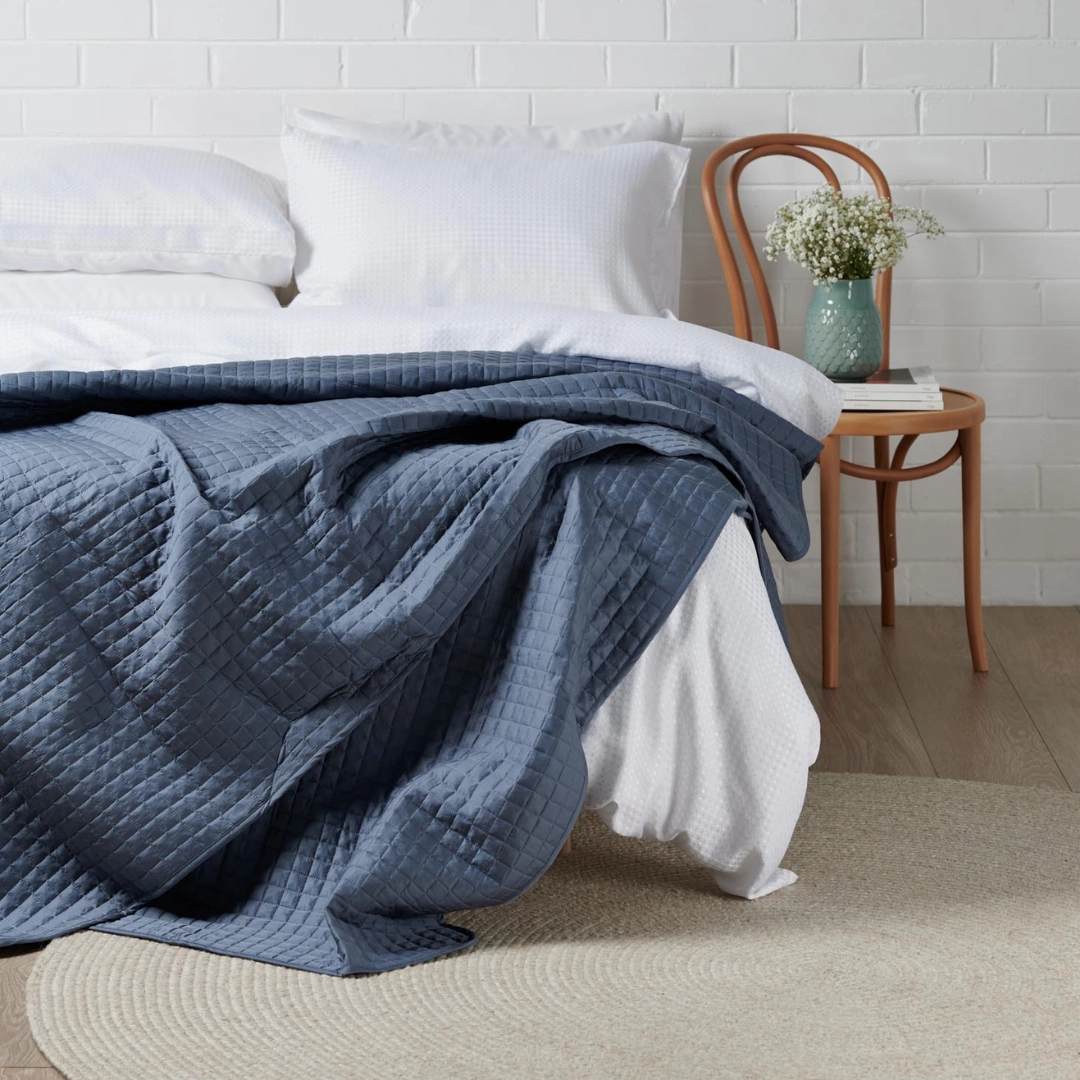 Bamboo Coverlet Set - Blue Mirage - Double/Queen Size