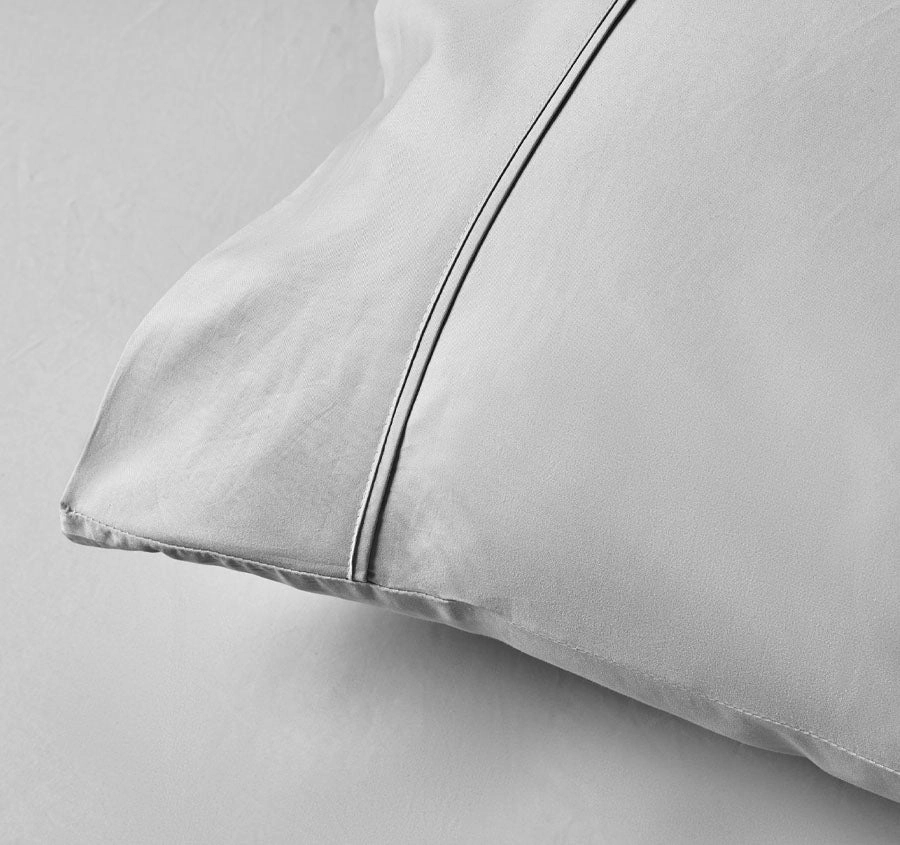 Bamboo Eco 400THC Cotton Standard Pillowcase Pair Grey