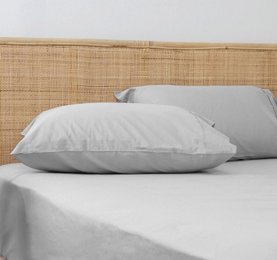 Bamboo Eco 400THC Cotton Standard Pillowcase Pair Grey