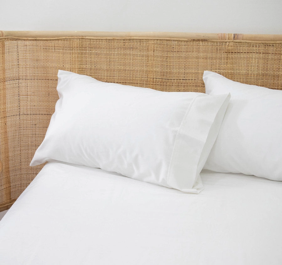 Bamboo Eco 400THC Cotton Standard Pillowcase Pair White