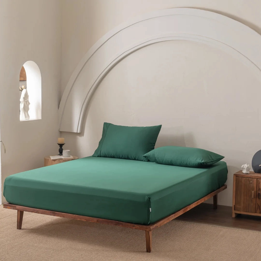 Bamboo Fitted Sheet - Evergreen