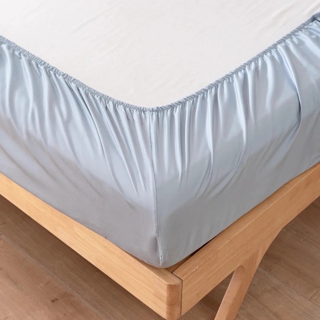 Bamboo Fitted Sheet - Pale Blue