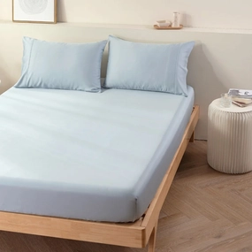 Bamboo Fitted Sheet - Pale Blue