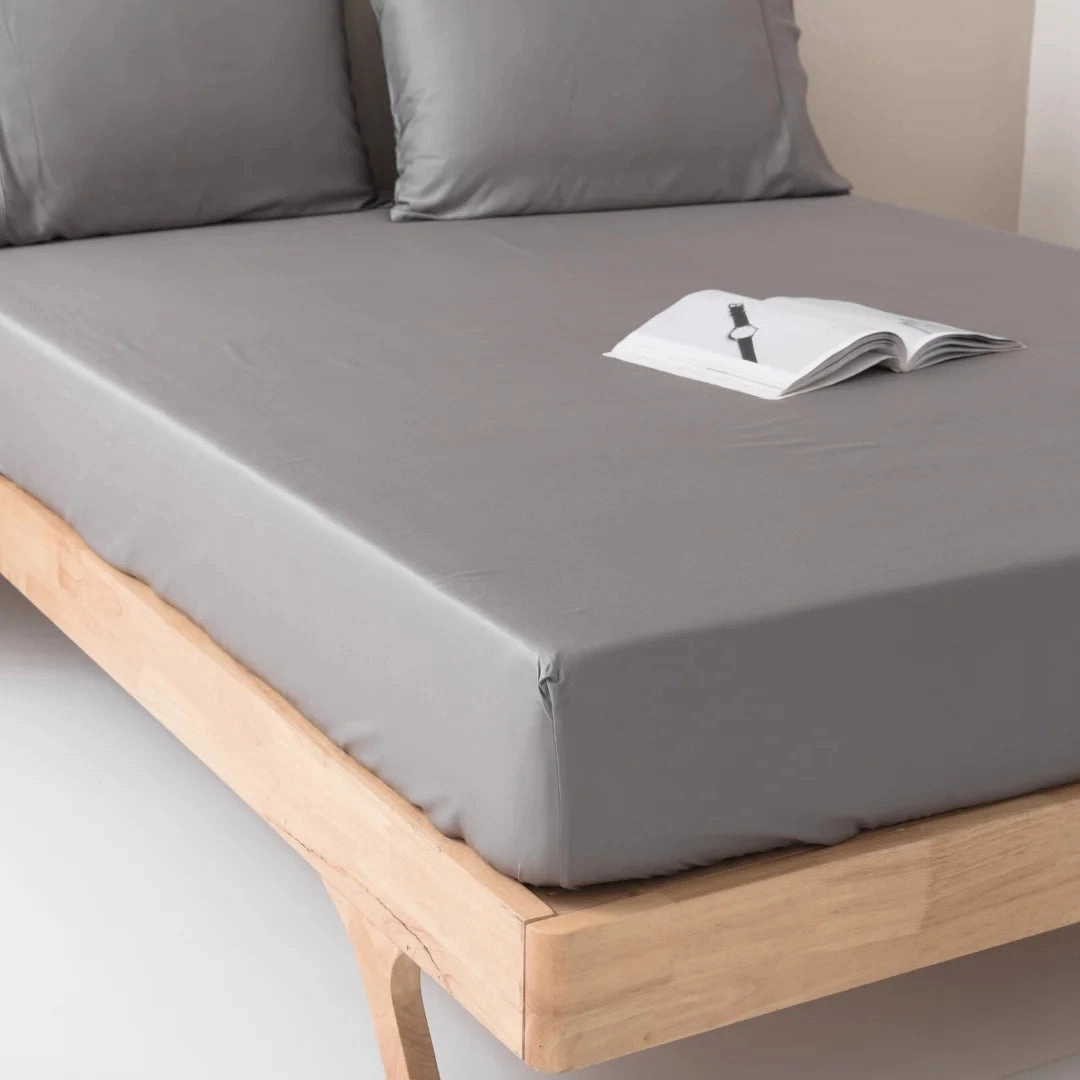 Bamboo Fitted Sheet - Stone Grey