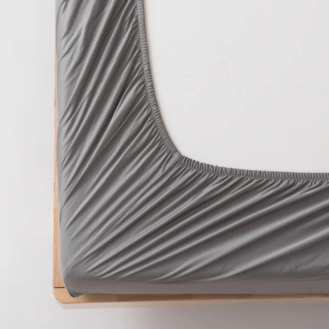 Bamboo Fitted Sheet - Stone Grey