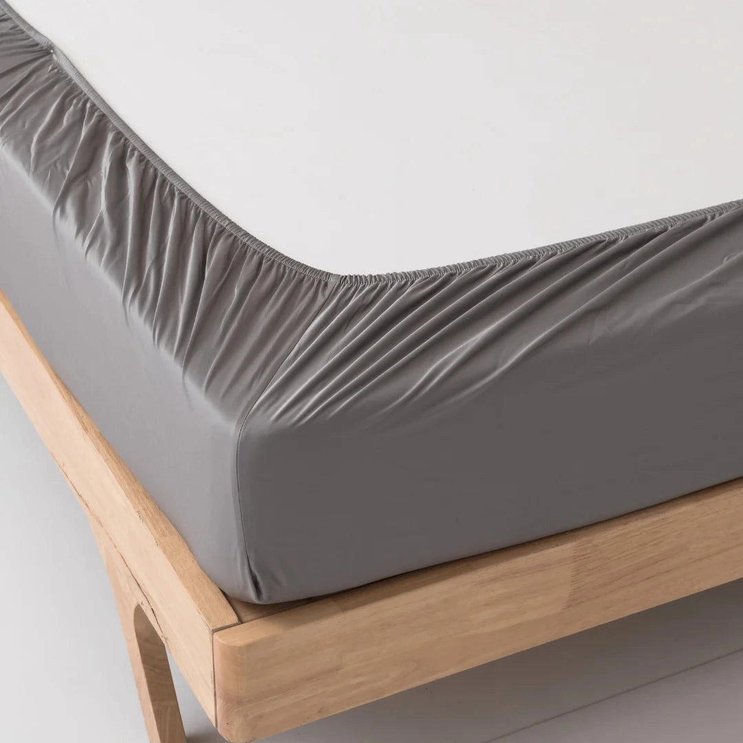 Bamboo Fitted Sheet - Stone Grey