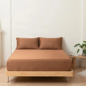 Bamboo Fitted Sheet - Terracotta