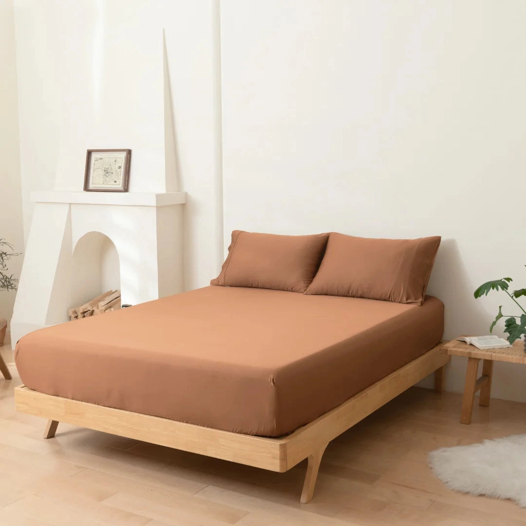 Bamboo Fitted Sheet - Terracotta