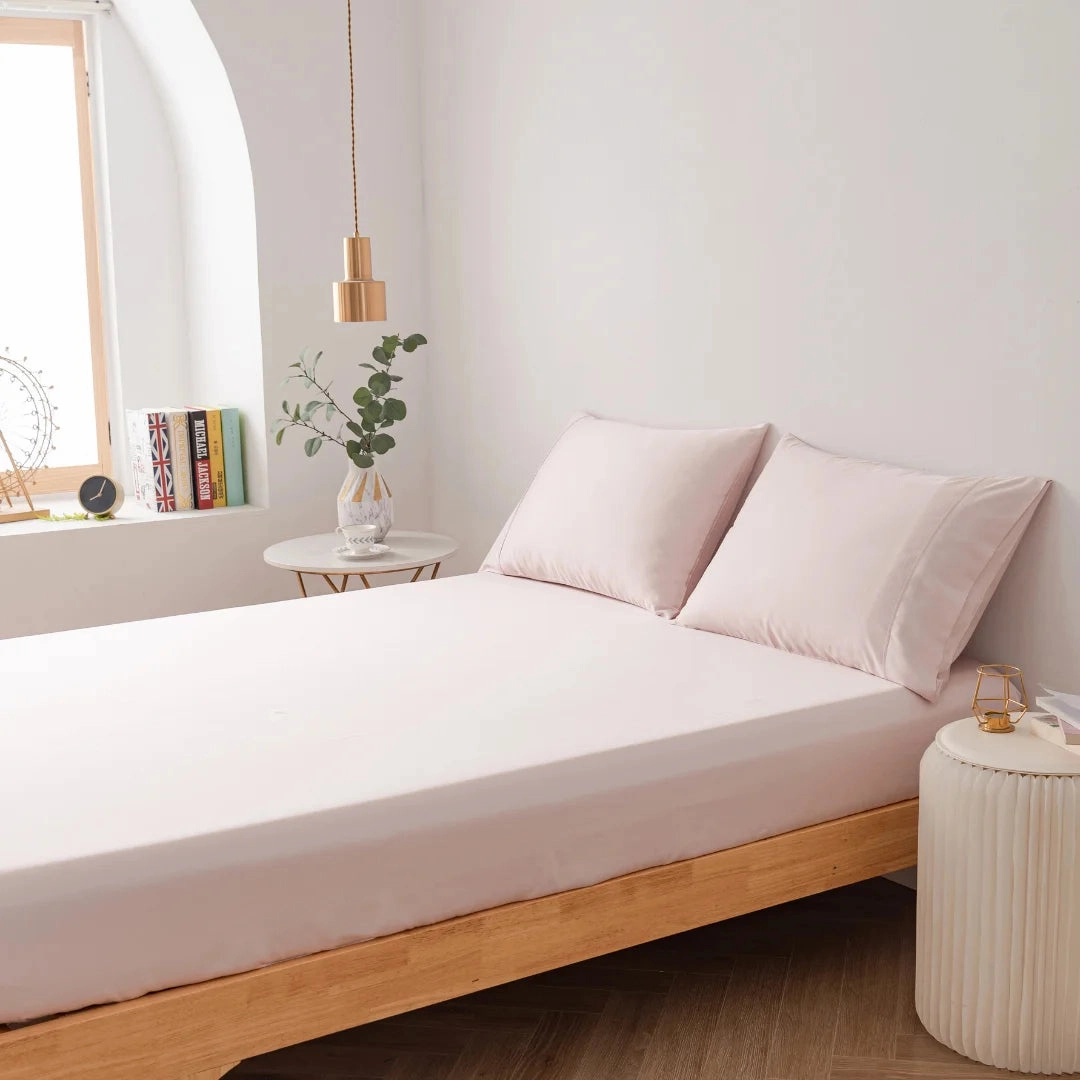 Bamboo Fitted Sheet Set - Blush
