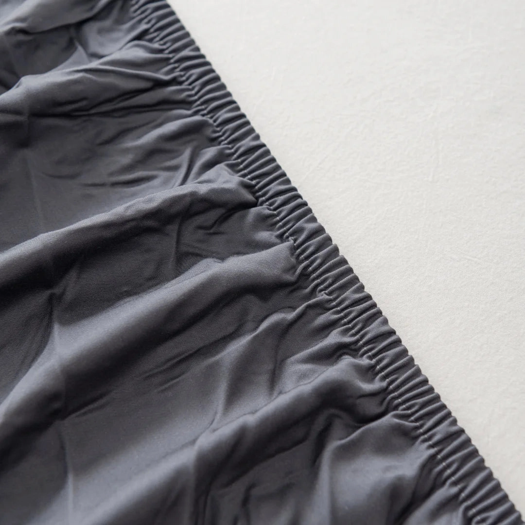 Bamboo Fitted Sheet Set - Charcoal