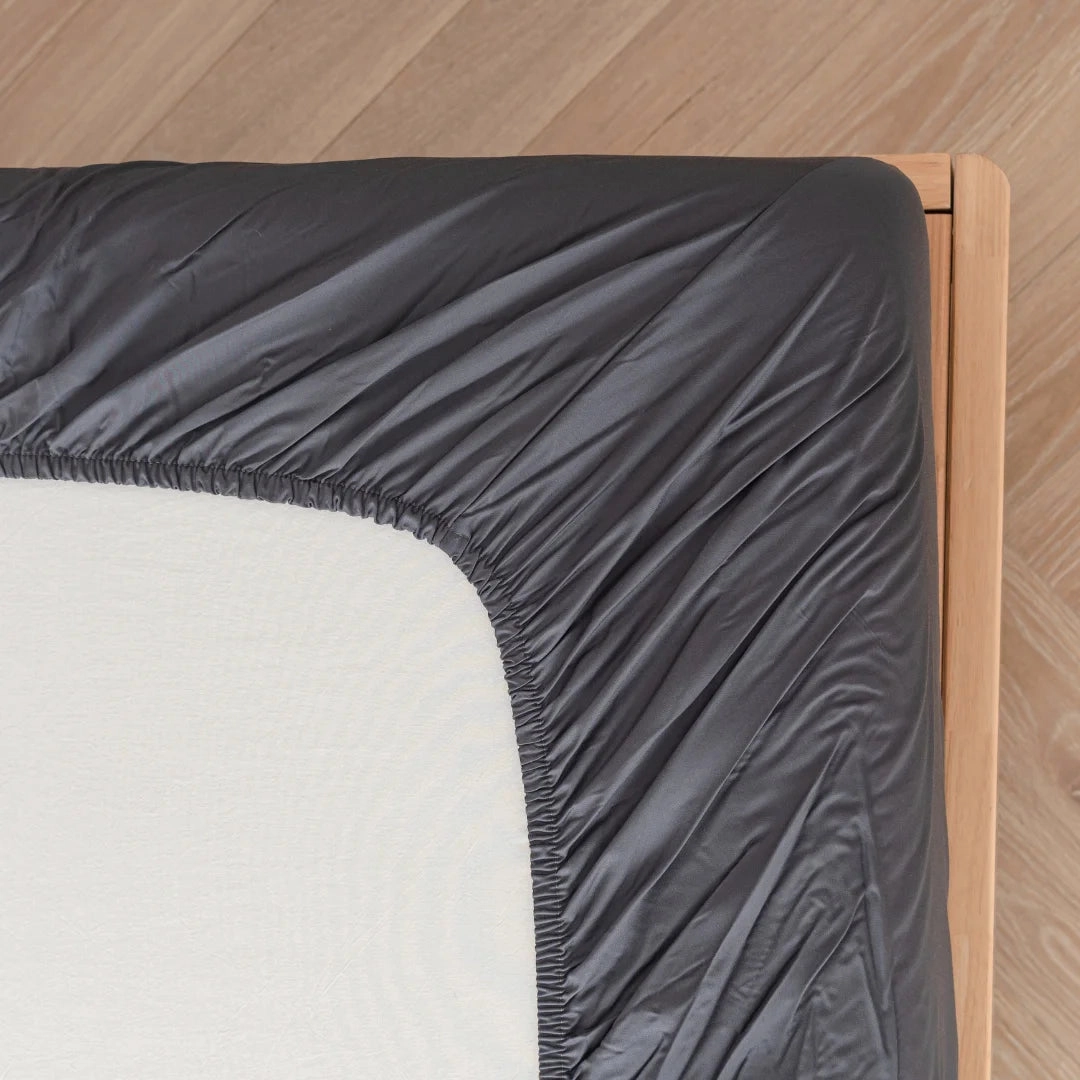 Bamboo Fitted Sheet Set - Charcoal