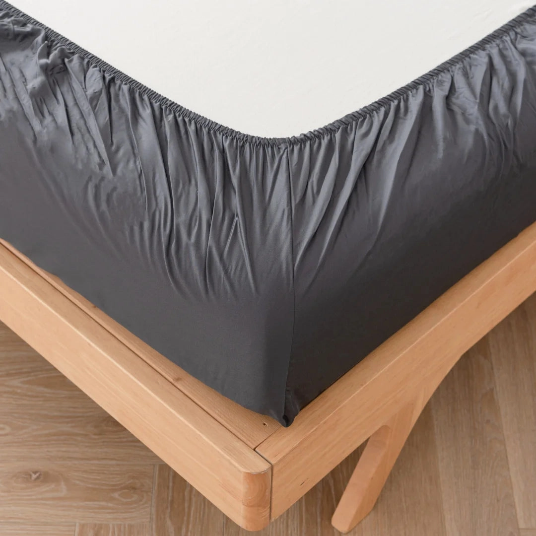 Bamboo Fitted Sheet Set - Charcoal