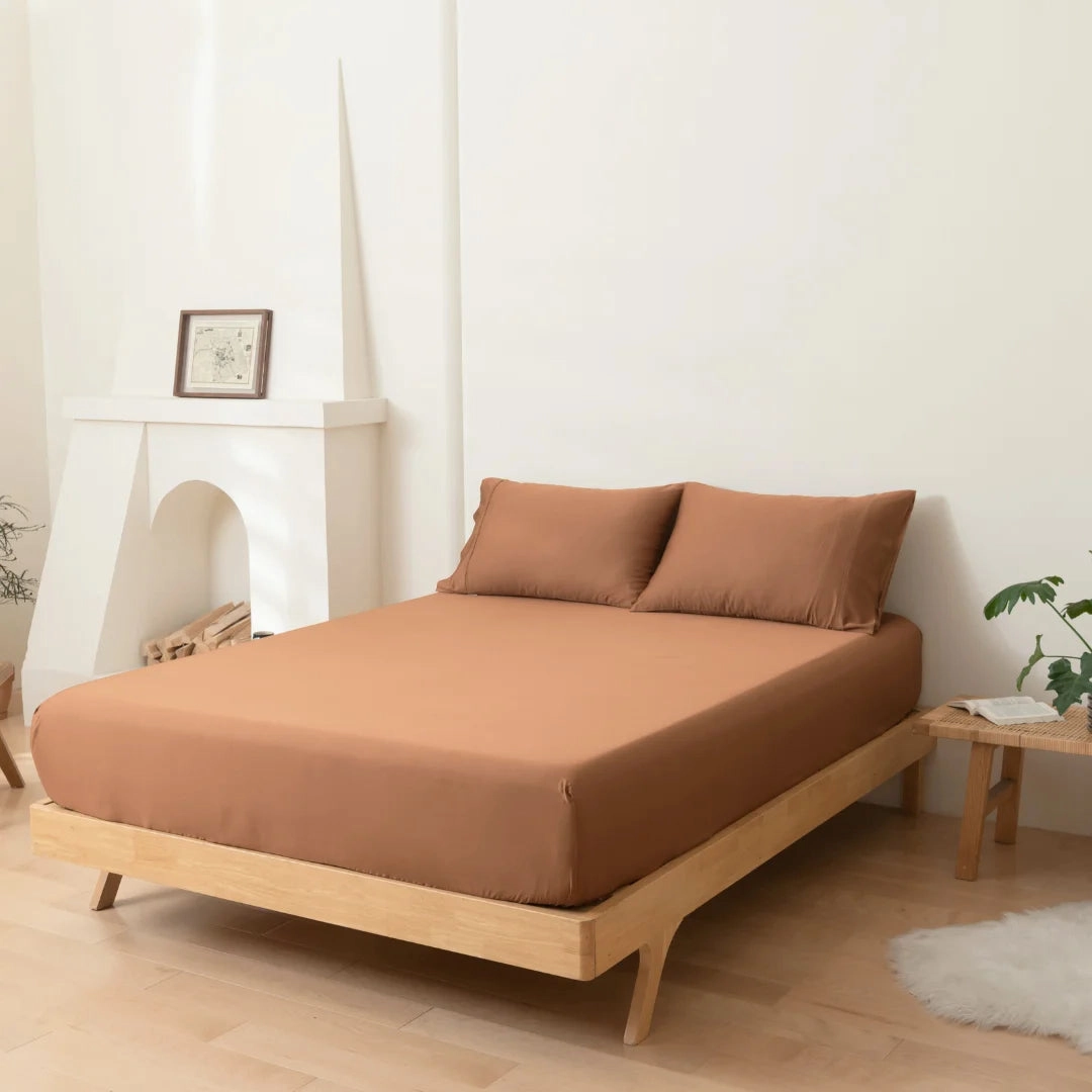 Bamboo Fitted Sheet Set - Terracotta
