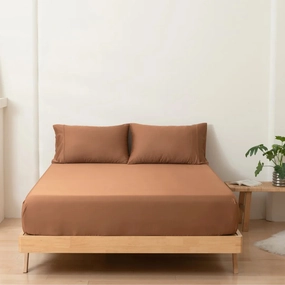 Bamboo Fitted Sheet Set - Terracotta