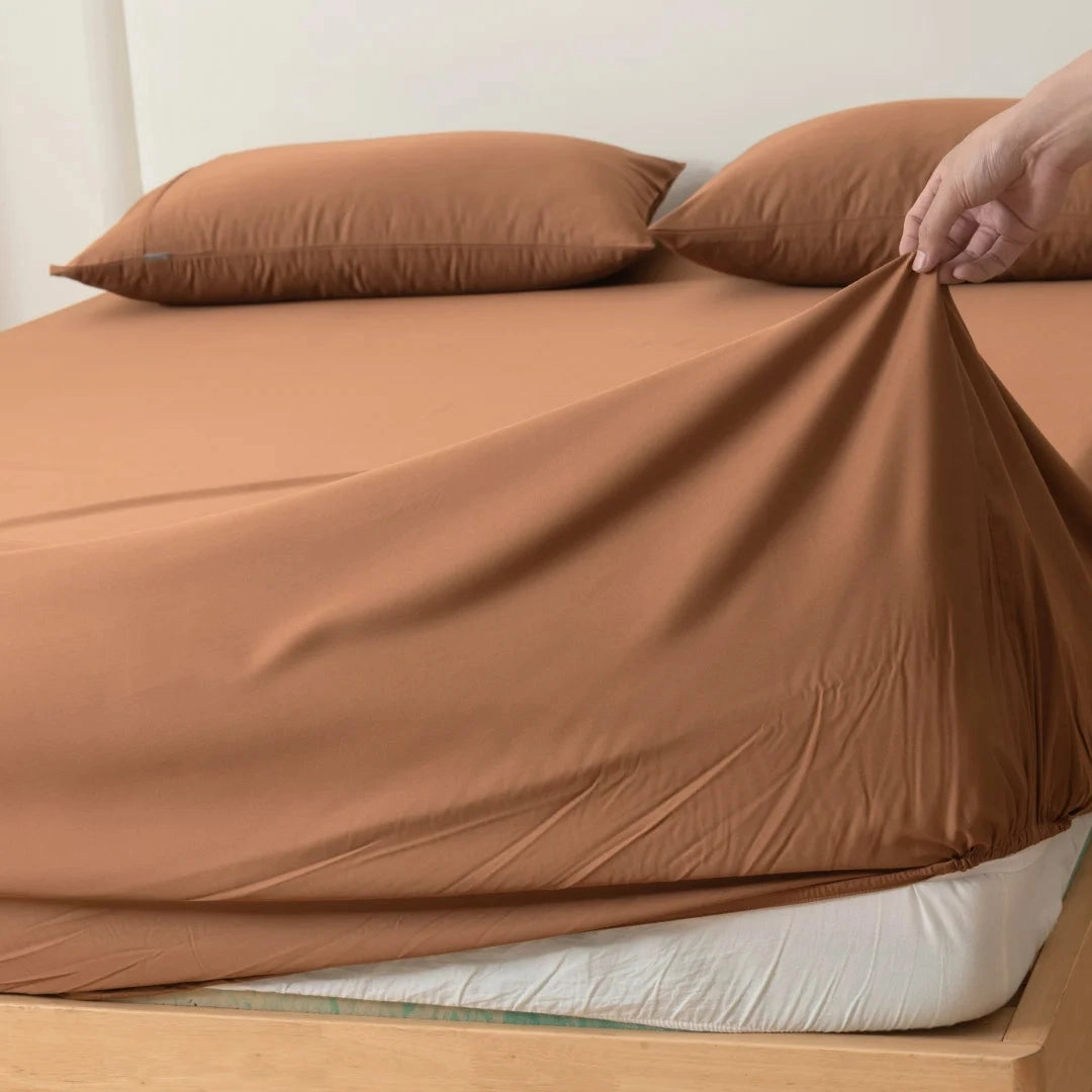 Bamboo Fitted Sheet Set - Terracotta