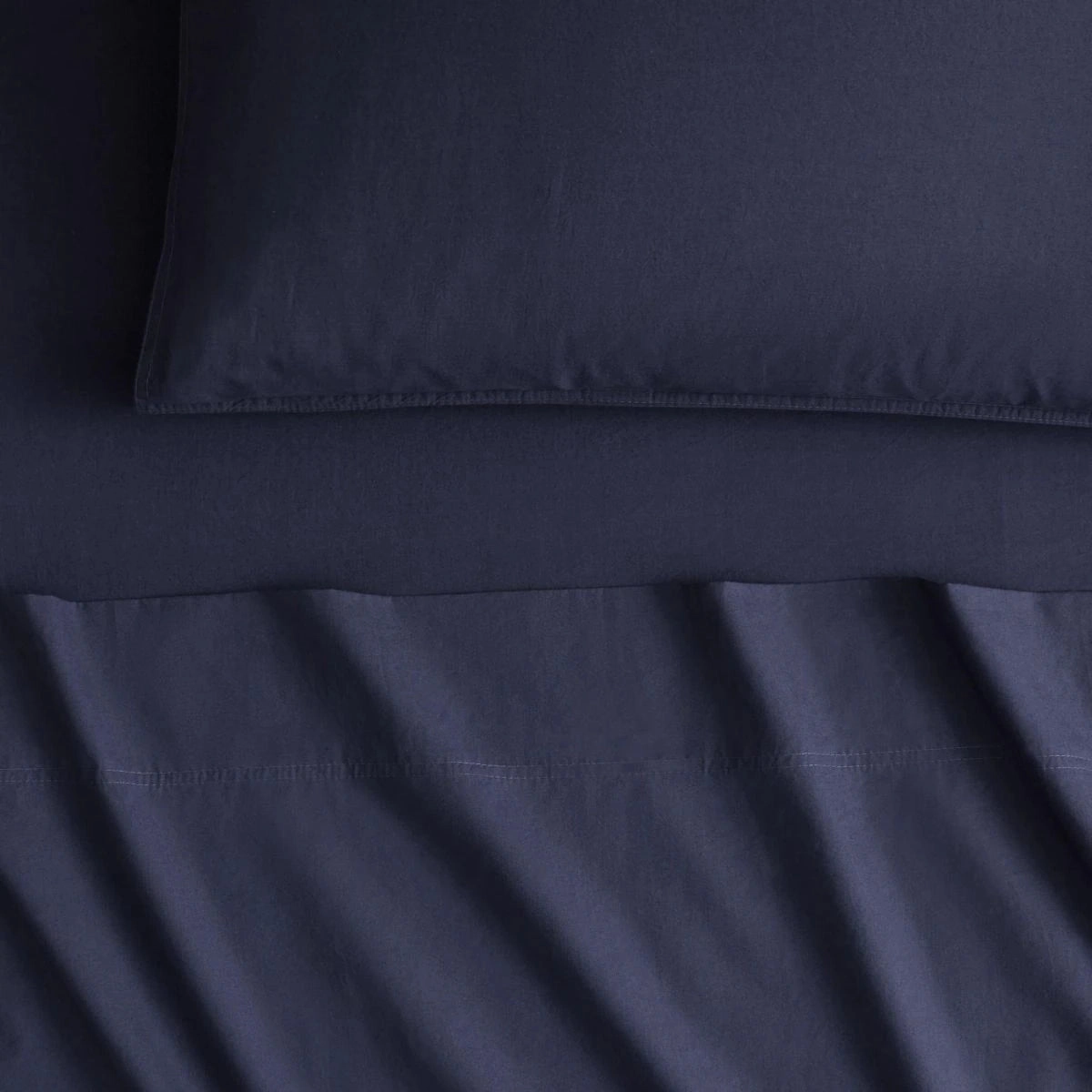 Bayley Percale SHEET SET Deep Sea by Sheridan